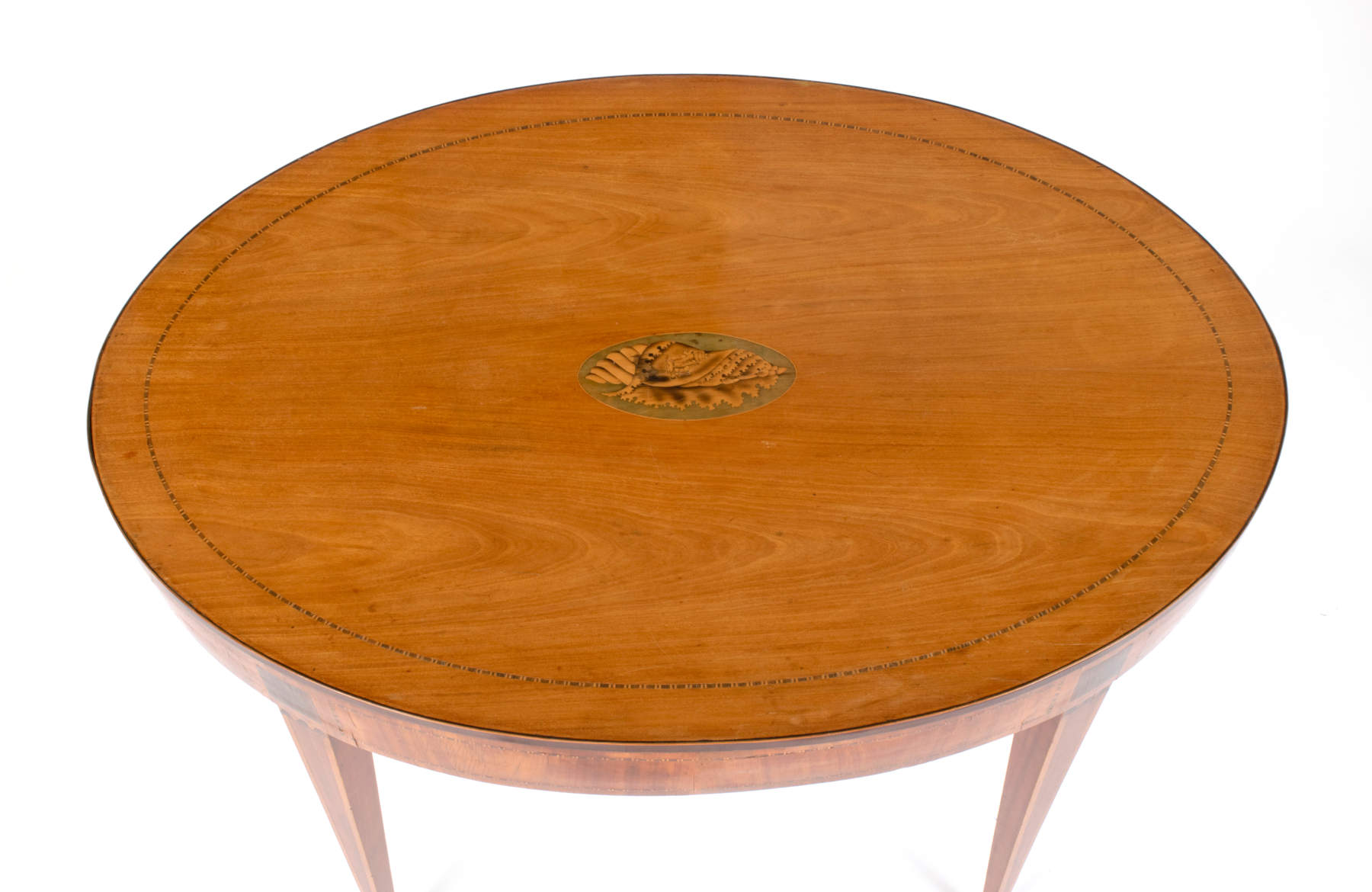 George III Satinwood Inlaid Oval Table, c. 1790