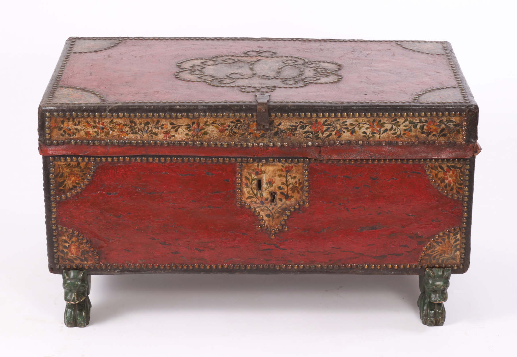 Chinese Export Leather Trunk, c. 1820
