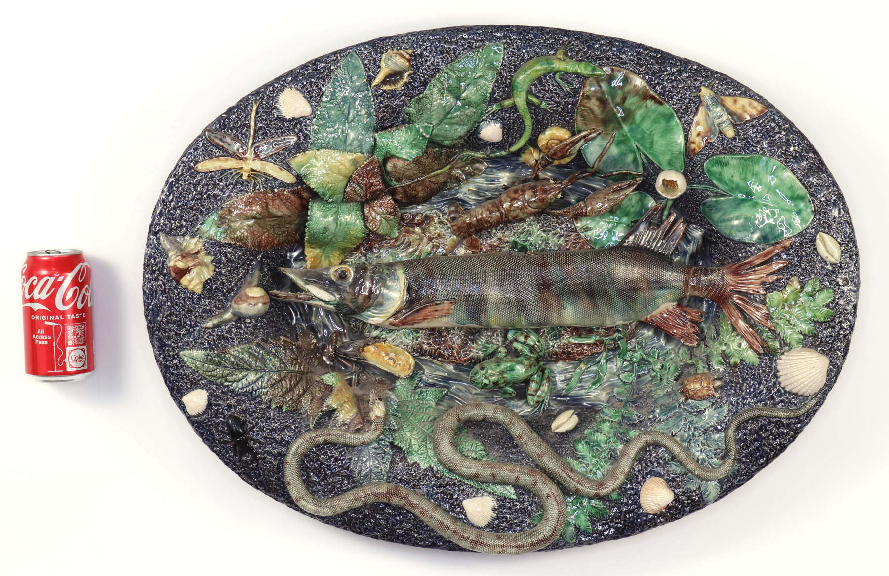 Large Palissy Ware Platter, 19th c.