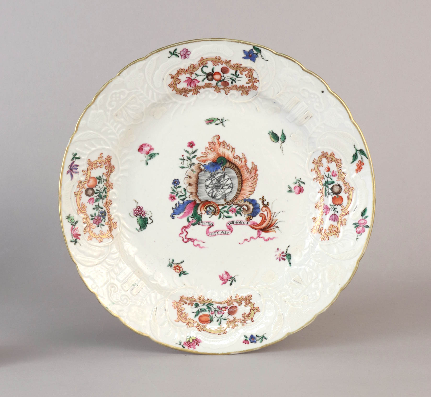 Chinese Export Porcelain Armorial Plate, c. 1760