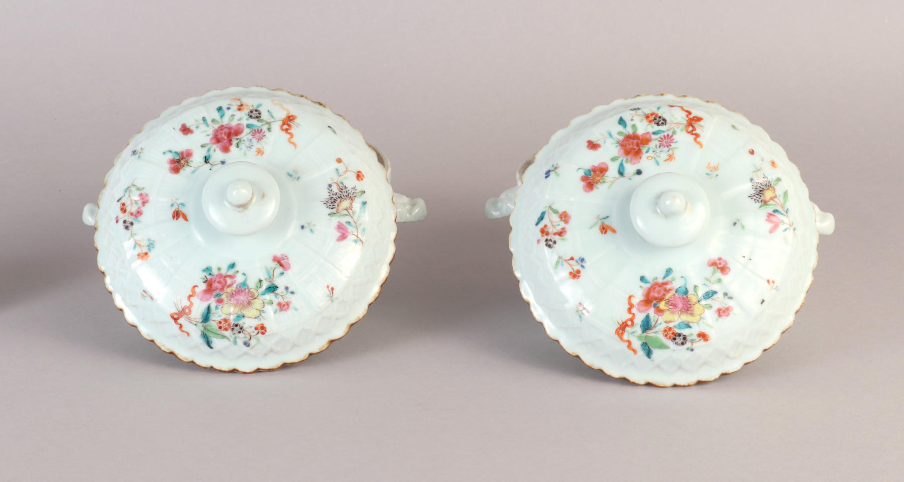 Pair of Chinese Export Porcelain Ecuelles, c. 1750-60