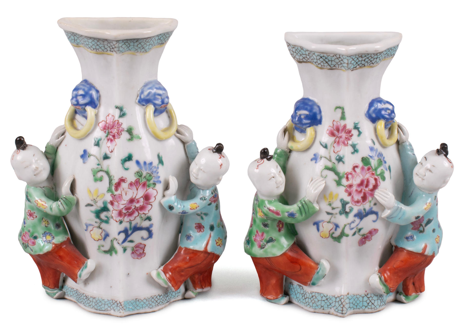 Pair of Chinese Export Porcelain Wall Pockets, c. 1780