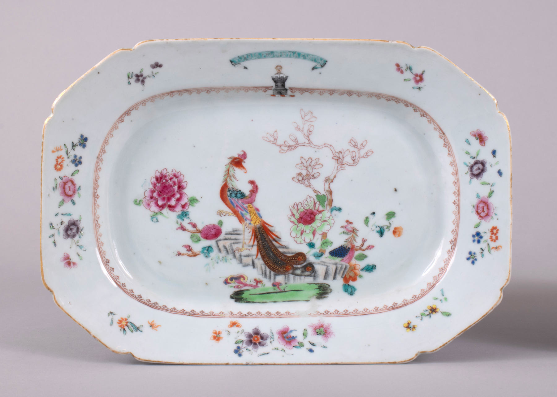 Pair of Chinese Export Porcelain Armorial Platters, c. 1755