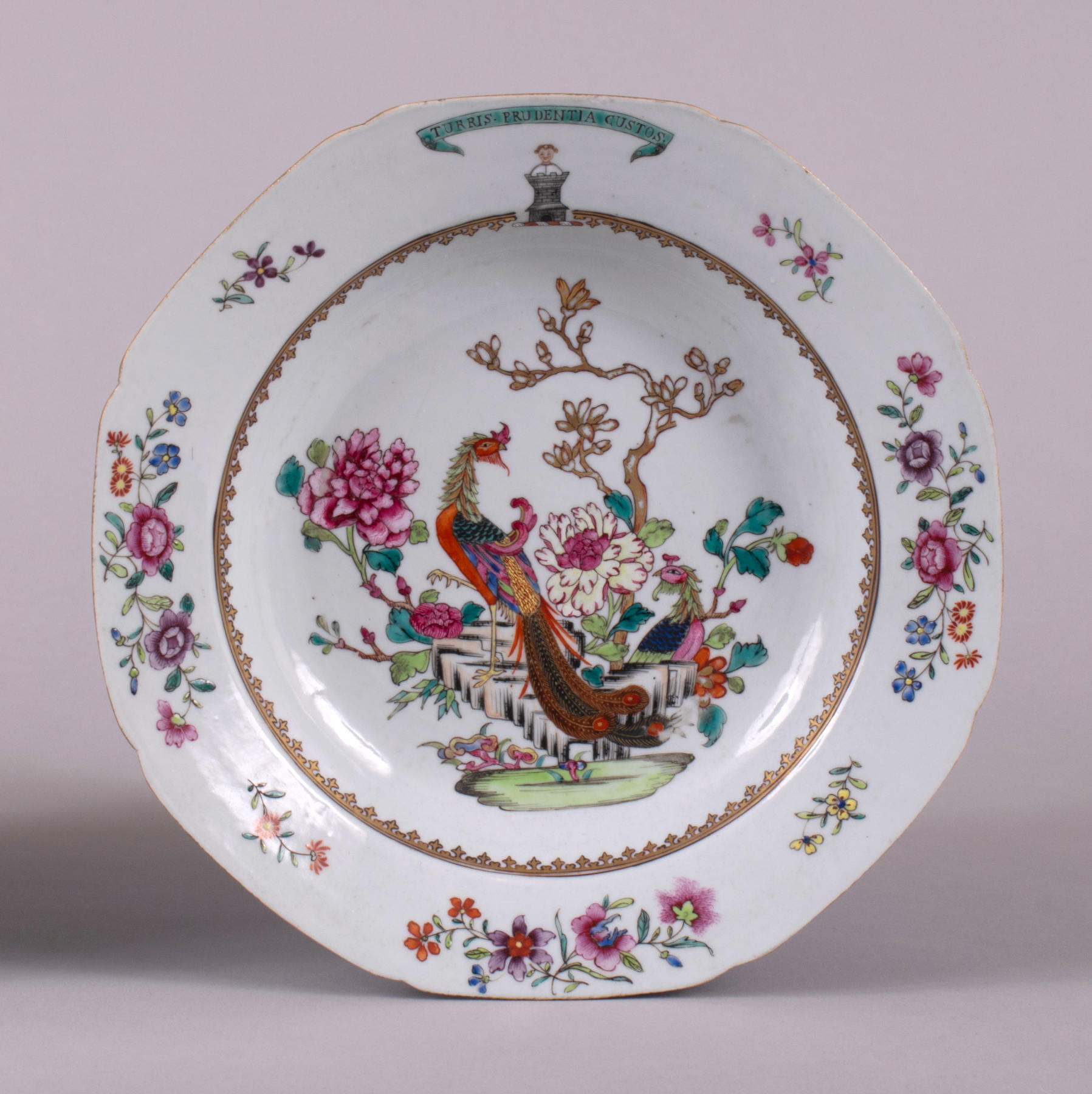 Pair of Chinese Export Porcelain Armorial Shallow Bowls, c. 1755