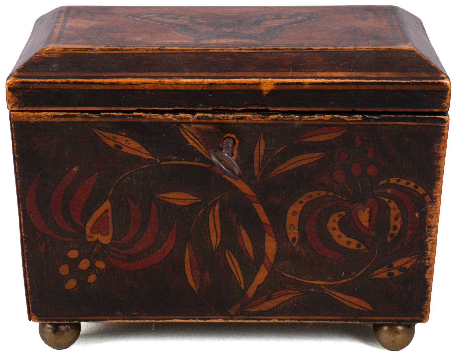 Regency Painted Tea Caddy, c. 1810-20