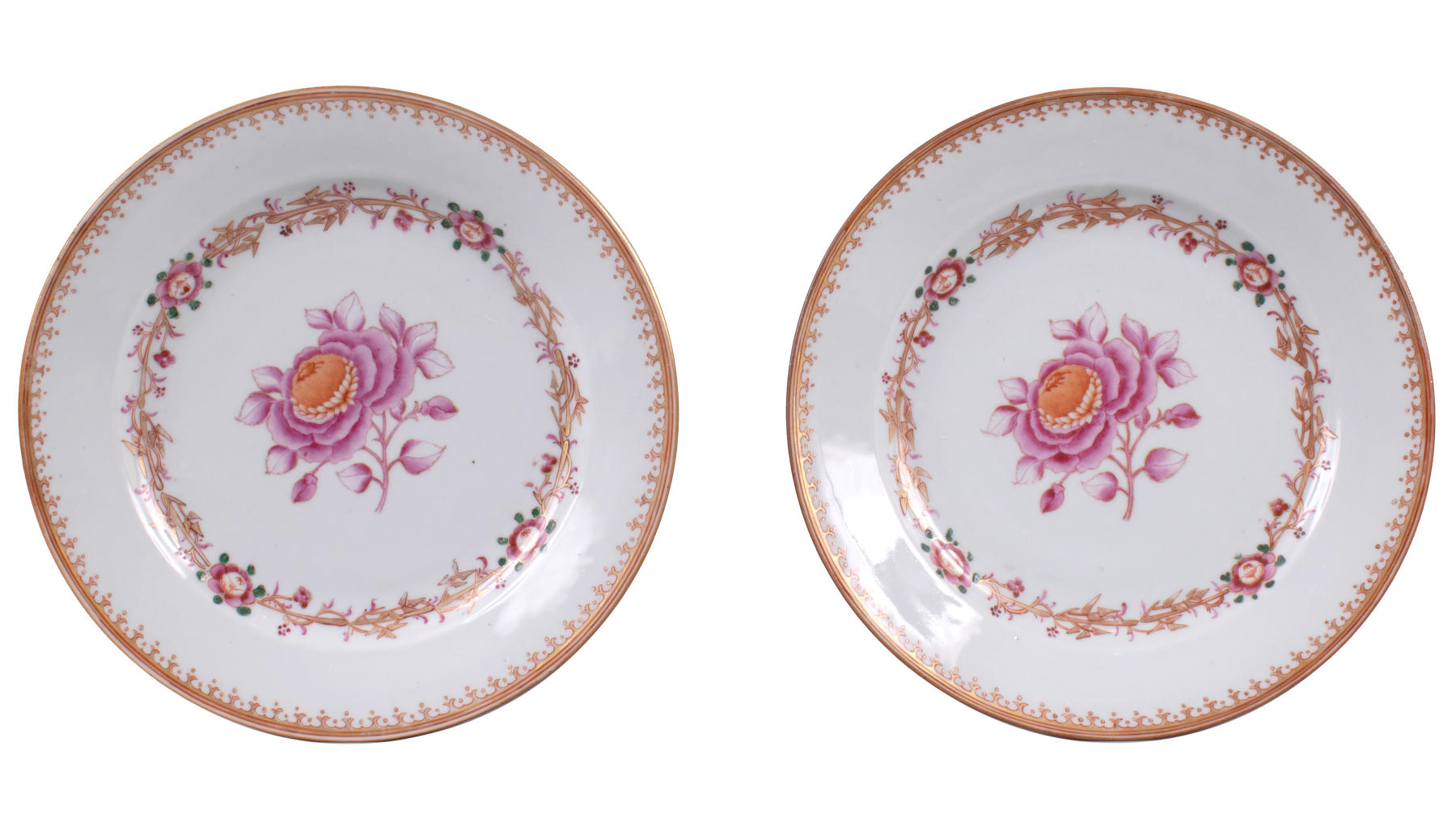 Pair of Chinese Export Plates from the John and Abigail Adams Service, c. 1780