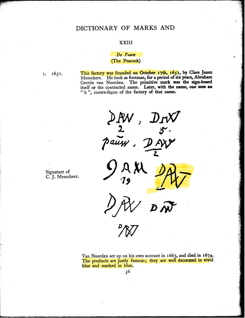 Blue and White Delft Vase, c. 1680