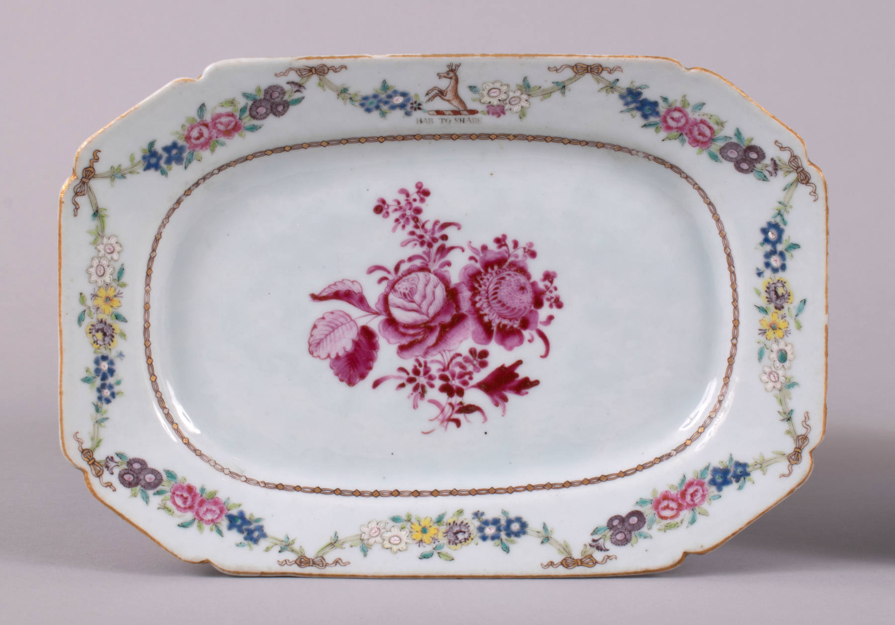 Pair of Chinese Export Armorial Platters, c. 1765