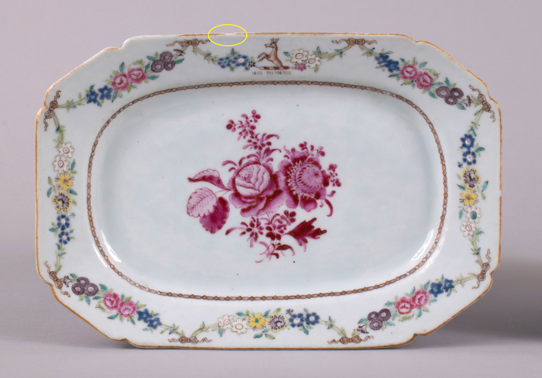 Pair of Chinese Export Armorial Platters, c. 1765