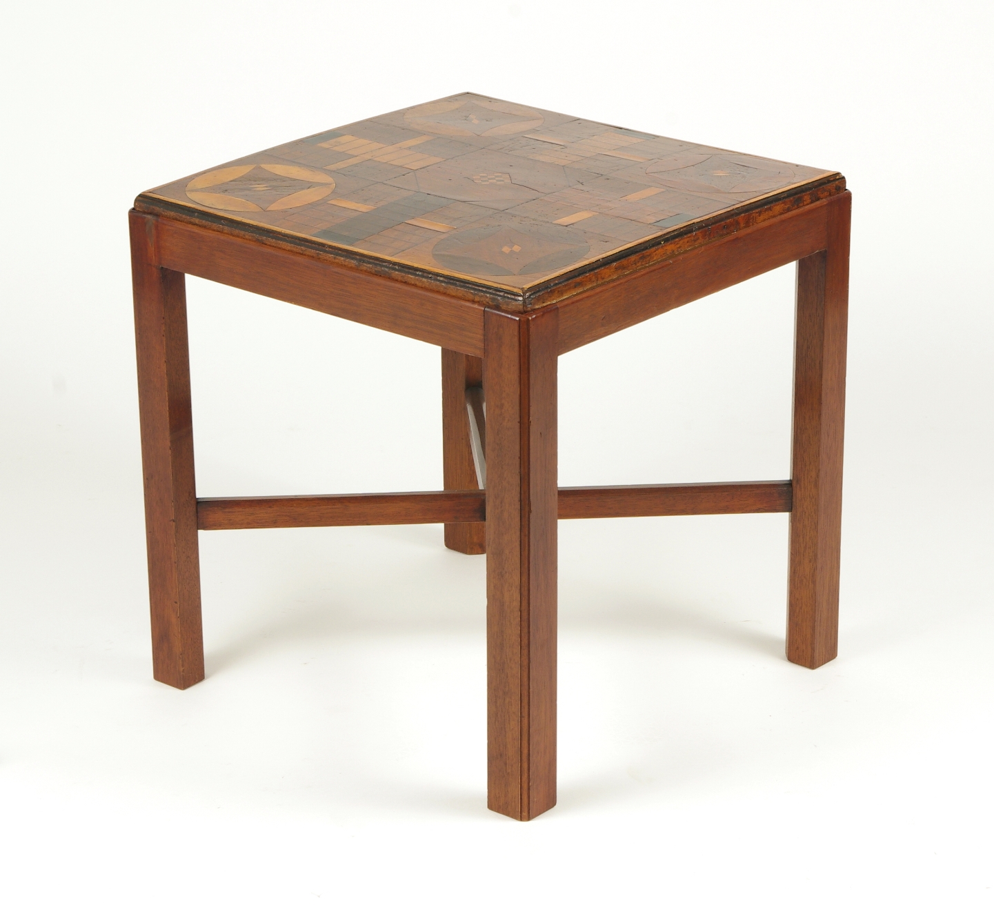 Inlaid Parcheesi Board Mounted as a Table, 19th c.