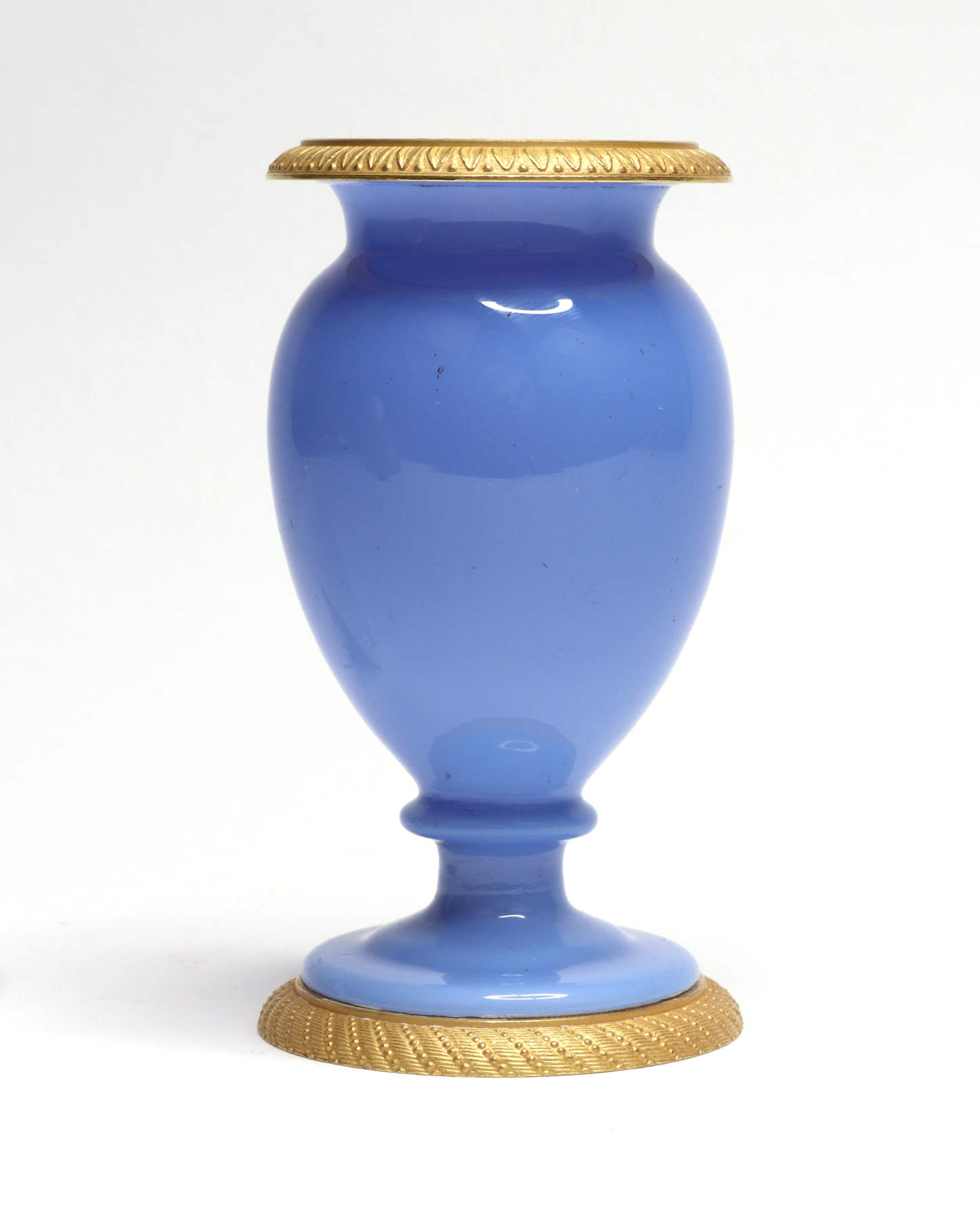 Charles X Blue Opaline Small Vase, c. 1825