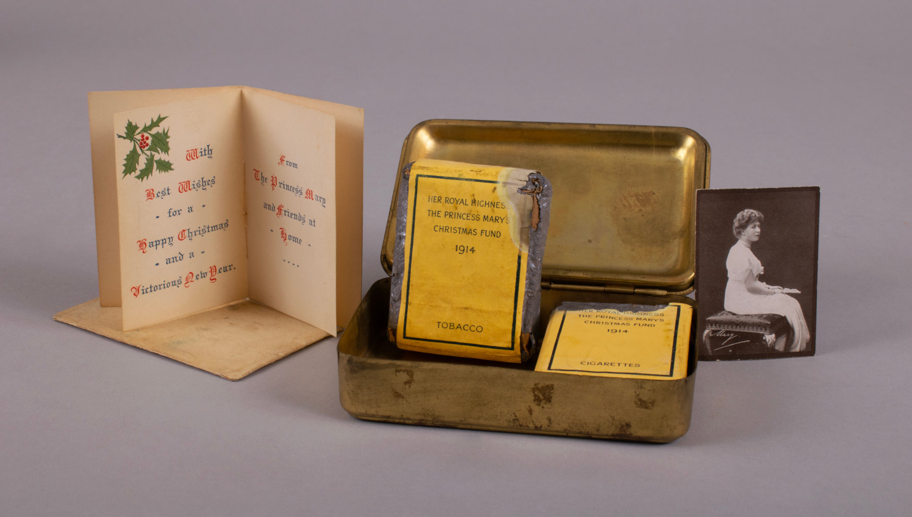 Rare Complete Brass WWI Princess Mary Box, 1918