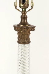 View 4: Pair of Crystal and Brass Column Lamps by Vaughan
