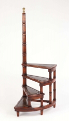 View 2: George III Style Mahogany Spiral Library Steps