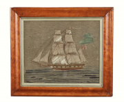 View 1: British Sailor's Woolwork Ship Picture (Woolie), 19th c.