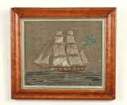 View 2: British Sailor's Woolwork Ship Picture (Woolie), 19th c.