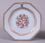 View 2: Pair of Octagonal Chinese Export Porcelain Armorial Plates, c. 1740