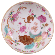 View 1: Chinese Export Pseudo Tobacco Leaf Saucer, c. 1770