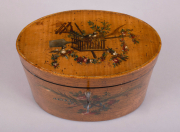 View 2: George III Painted Harewood Oval Tea Caddy, c. 1790