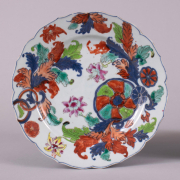 View 2: Pair of Chinese Export Pseudo Tobacco Leaf Plates, c. 1775