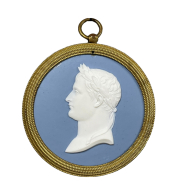 View 1: Sevres Blue and White Jasper Medallion of Emperor Napoleon, c. 1810