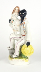 View 7: Staffordshire Figure, "Uncle Tom and Eva", c. 1852