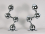View 2: Pair of Chrome "Molecule" Lamps, c. 1970