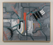 View 3: Map in Gray, Red and White 40" x 50"