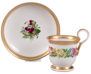 View 1: Biedermeier Vienna Botanical Cup and Saucer, c. 1823