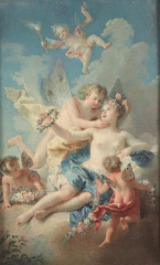 Auger Lucas (French, 1685-1765) "Zephyr and Flora"